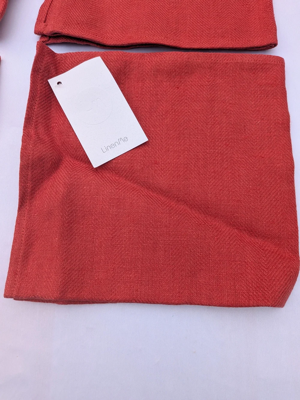 Set Of 4 Lara Orange 17x17 Linen Napkins